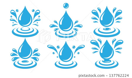 Cartoon water drops Cartoon water drops 137762224