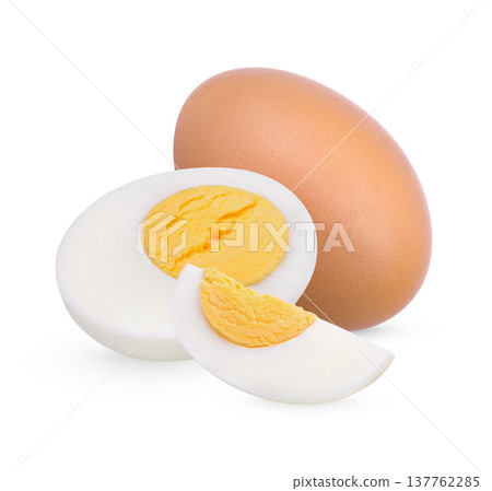 Chicken Egg, boiled egg isolated on white background 137762285