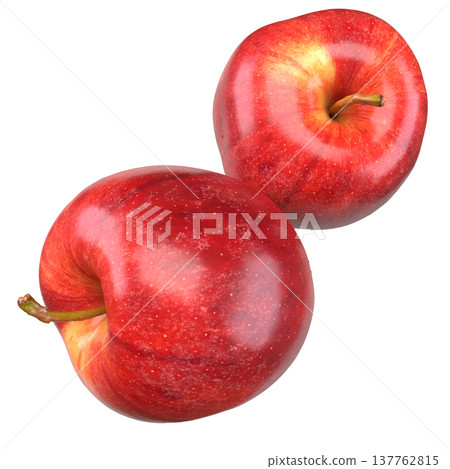 Fresh Red Apple Isolated On Black Background 3d render. Fresh Red Apple Isolated On Black Background 3d render. 137762815