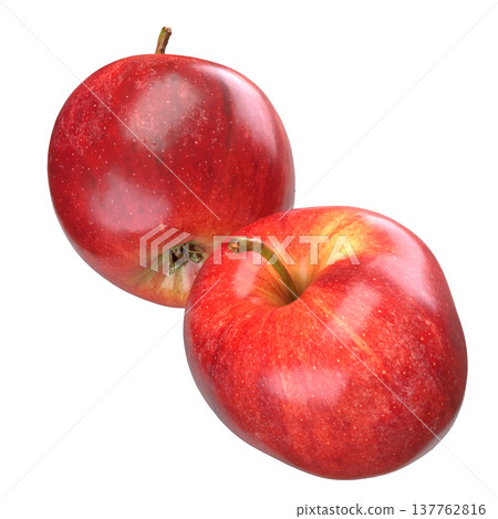 Fresh Red Apple Isolated On Black Background  3d render. 137762816