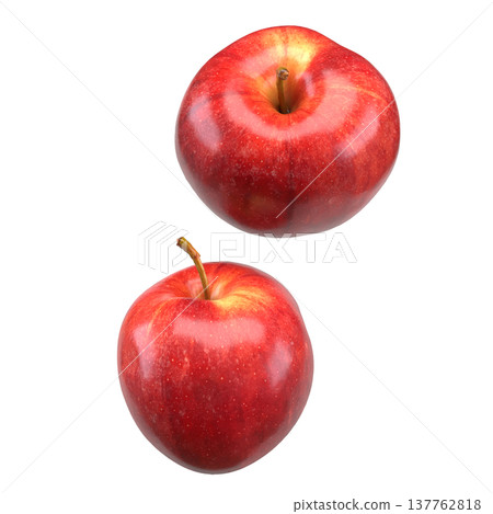 Fresh Red Apple Isolated On Black Background  3d render. 137762818