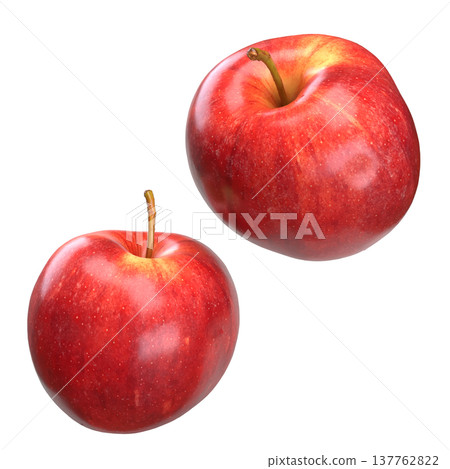 Fresh Red Apple Isolated On Black Background 3d render. Fresh Red Apple Isolated On Black Background 3d render. 137762822
