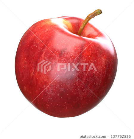 Fresh Red Apple Isolated On Black Background  3d render. 137762826