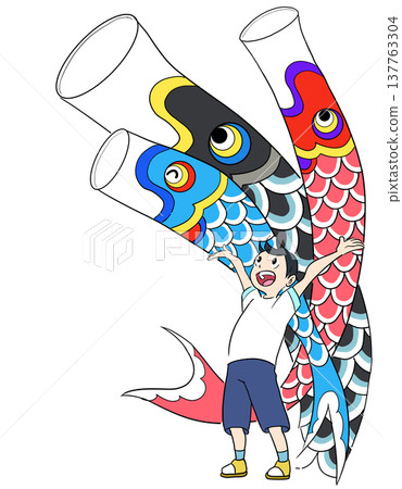 Carp streamers symbolize the wish for children to grow up healthy and strong. Carp streamers symbolize the wish for children to grow up healthy and strong. 137763304