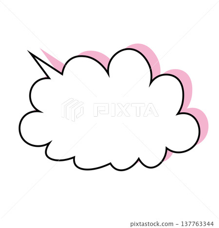 一個簡單的雲朵形對話框示意圖。 一個簡單的雲朵形對話框示意圖。 137763344