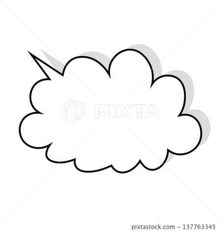 Simple illustration of a cloud-shaped speech bubble 137763345