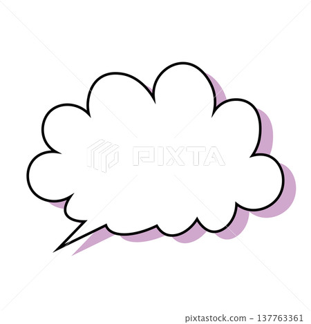 Simple illustration of a cloud-shaped speech bubble Simple illustration of a cloud-shaped speech bubble 137763361