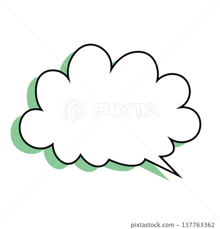 一個簡單的雲朵形對話框示意圖。 一個簡單的雲朵形對話框示意圖。 137763362