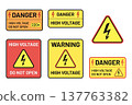 high voltage danger electricity warning sign set 137763382