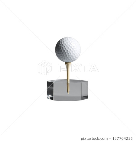 golf ball on tee 137764235