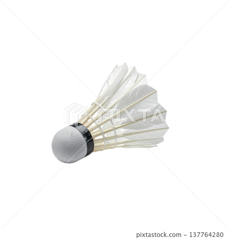A badminton shuttlecock on a white background. 137764280