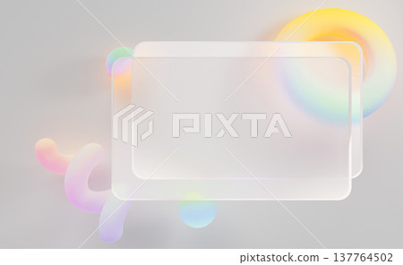 Liquid glass morphism browser windows on abstract geometric 3d background. Multiple tabs open, website landing page template. UI interface elements, frosted transparent frames overlay. 3D illustration Liquid glass morphism browser windows on abstract geometric 3d background. Multiple tabs open, website landing page template. UI interface elements, frosted transparent frames overlay. 3D illustration 137764502