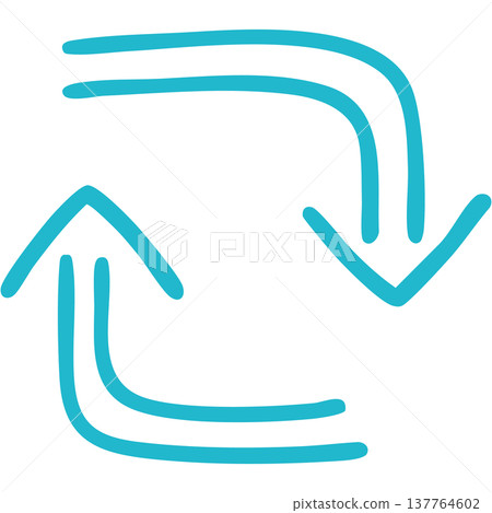 Illustration 18 of a hand-drawn double-lined arrow (blue-green) 137764602