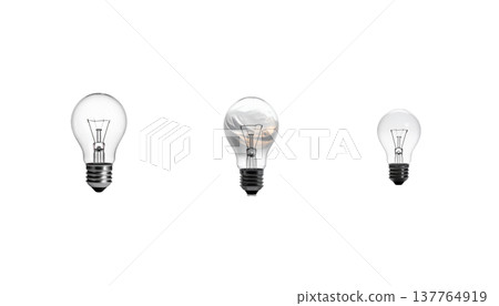 Colorful glass light bulbs on a white background. Colorful glass light bulbs on a white background. 137764919