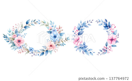 Illustration of a floral frame on a white background. Illustration of a floral frame on a white background. 137764972