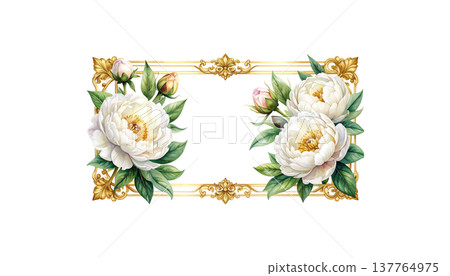 Illustration of a floral frame on a white background. Illustration of a floral frame on a white background. 137764975