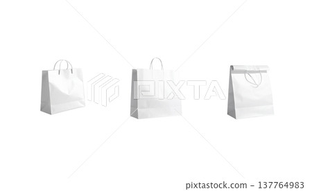 white paper bag isolated on white background white paper bag isolated on white background 137764983