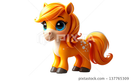 Cartoon illustration of a horse on a white background. Cartoon illustration of a horse on a white background. 137765309