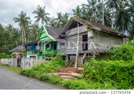 Traditional village houses in Tana Beru, Sulawesi, Indonesia Traditional village houses in Tana Beru, Sulawesi, Indonesia 137765456