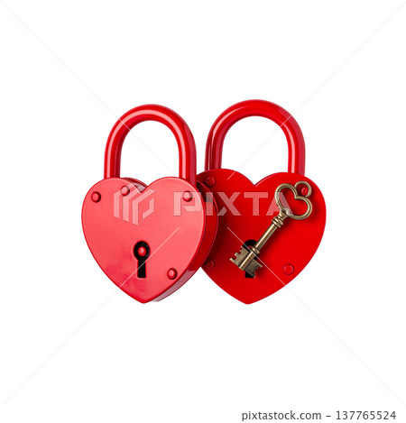 A gold metal house key on a white background. A gold metal house key on a white background. 137765524