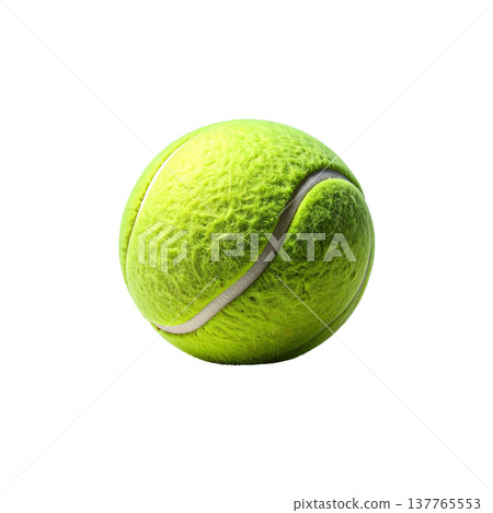 A series of images featuring brightly colored tennis balls and various sports equipment are placed against a white background. A series of images featuring brightly colored tennis balls and various sports equipment are placed against a white background. 137765553
