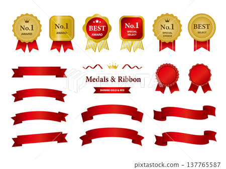 金紅色獎章和瑤帶裝飾套裝（排名第一最佳） 137765587