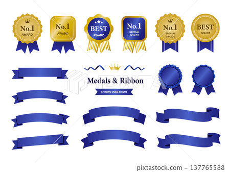 金藍色獎章和瑤帶裝飾套裝（排名第一最佳） 137765588