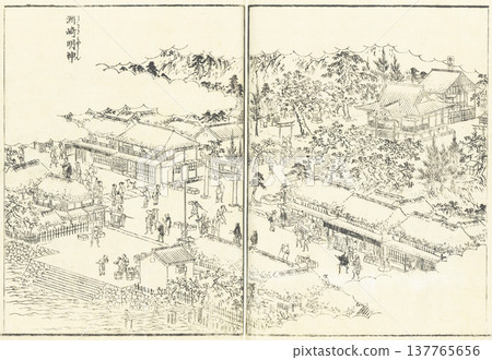 Edo Meisho Zue (Illustrated Guide to Famous Places of Edo): Suzaki Myojin Shrine Edo Meisho Zue (Illustrated Guide to Famous Places of Edo): Suzaki Myojin Shrine 137765656