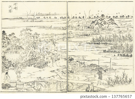 Edo Meisho Zue (Illustrated Guide to Famous Places of Edo): Kawasaki Shiohama Edo Meisho Zue (Illustrated Guide to Famous Places of Edo): Kawasaki Shiohama 137765657