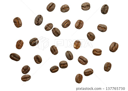 coffee beans isolated on white background coffee beans isolated on white background 137765730