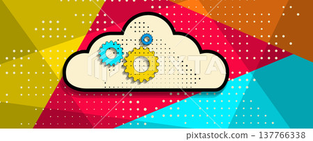 Cloud retro concept technology background and network data flow Cloud retro concept technology background and network data flow 137766338