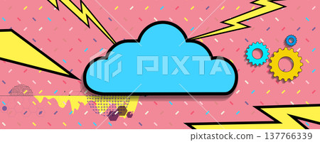 Cloud retro concept technology background and network data flow Cloud retro concept technology background and network data flow 137766339