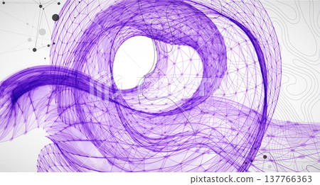 The abstract wave is made in a frame style. Template for science and technology presentation. 137766363