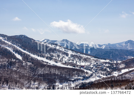 Snowscape of Shiga Kogen in winter, Nagano Prefecture Snowscape of Shiga Kogen in winter, Nagano Prefecture 137766472