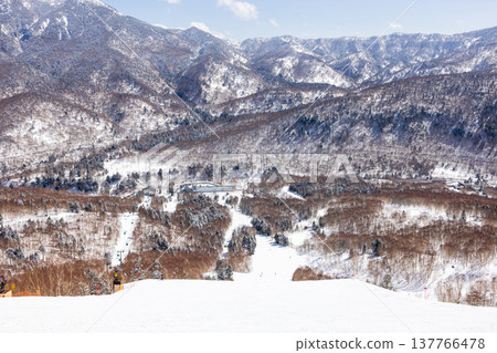 Snowscape of Shiga Kogen in winter, Nagano Prefecture Snowscape of Shiga Kogen in winter, Nagano Prefecture 137766478