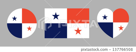 Flag of Panama rounded, rectangular, heart shaped background, banner. Set of Panama flag circular, heart, rectangle icon, sticker, badge. National flag of Panama circle button. Flag of Panama rounded, rectangular, heart shaped background, banner. Set of Panama flag circular, heart, rectangle icon, sticker, badge. National flag of Panama circle button. 137766508