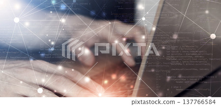 hands on laptop programming web language coding banner hands on laptop programming web language coding banner 137766584