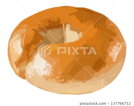Bagel viewed from a diagonal angle above 137766712