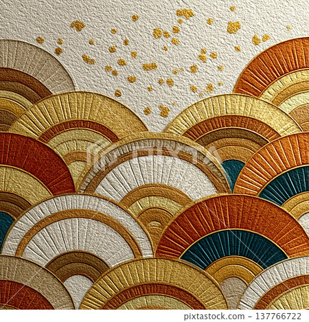 以日式背景和和紙紋理為特色的插圖。 以日式背景和和紙紋理為特色的插圖。 137766722