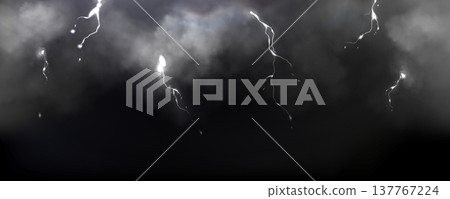 Thunderbolt, lightning strike in stormy dark cloud Thunderbolt, lightning strike in stormy dark cloud 137767224