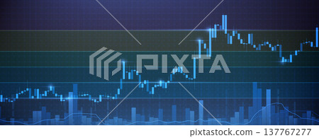 Stock market chart, blue candlestick graphs Stock market chart, blue candlestick graphs 137767277