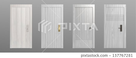 3d realistic wooden door with frame and handle 3d realistic wooden door with frame and handle 137767281