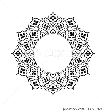 Radial Circle Pattern for Decorative Round Frame. Radial Circle Pattern for Decorative Round Frame. 137767699