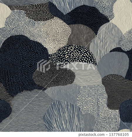 Abstract shapes and textures interlock, forming a seamless, organic visual background. Abstract organic pattern creating dynamic visual textures 137768105