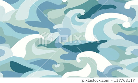 Abstract wave pattern background creating liquid texture. Abstract wave pattern combining shades of blue, green, and white for fashion or decor Abstract wave pattern background creating liquid texture. Abstract wave pattern combining shades of blue, green, and white for fashion or decor 137768117