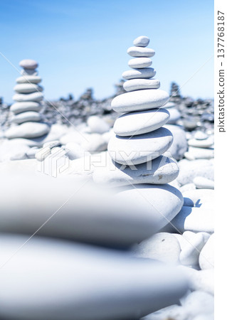 Scenery with stones Nariishi Beach (Kotoura Town) 137768187