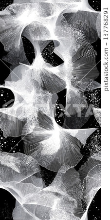 Abstract black and white pattern with flowing lines. Abstract design creating a falling or rising pattern with white lines and dark spaces Abstract black and white pattern with flowing lines. Abstract design creating a falling or rising pattern with white lines and dark spaces 137768291