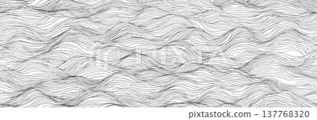 Seamless pattern of abstract waves creating line art. Seamless pattern of abstract waves with flowing lines creating a modern background 137768320