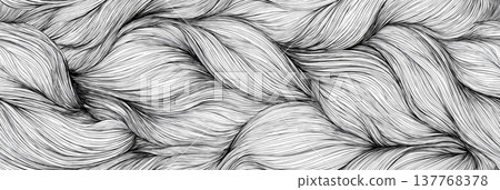 Flowing wavy lines creating abstract organic pattern. Abstract illustration showing many delicate lines forming dynamic, undulating waves and organic shapes 137768378