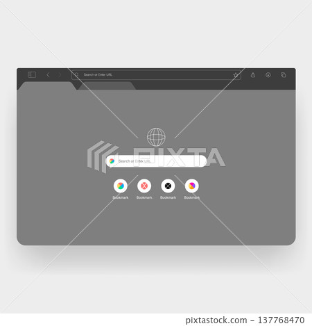 Modern Browser Interface UI UX Dashboard Template Mockup Design 137768470
